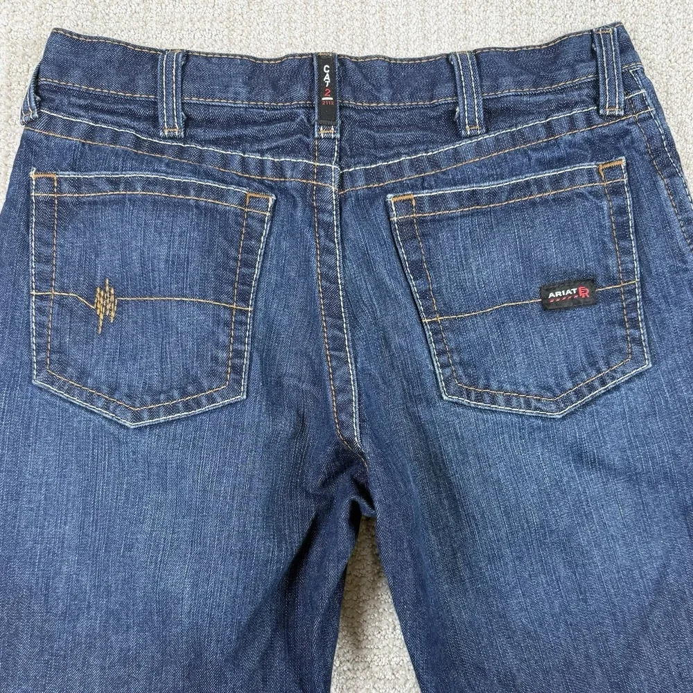 Ariat FR Men's 32x32 M3 Loose Straight Flame Resistant Denim Blue Jeans - Picture 4 of 7